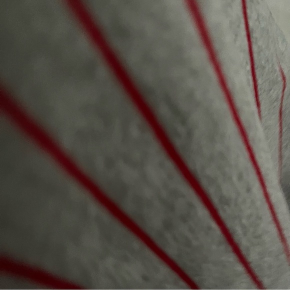 OPENING CEREMONY sz L Gray Tee Flowy Sides Red Stripe - Picture 2 of 10